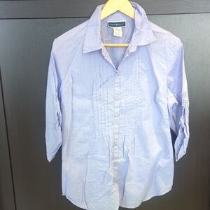 Women's Karen Scott Purple Cotton Casual Button Down Shirt - Size L Like New